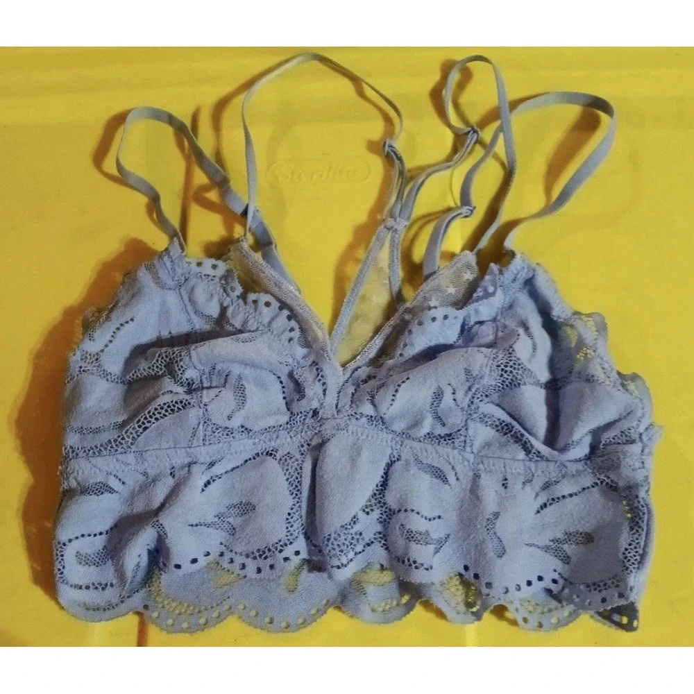 Aerie Blue Lace‎ & Stars Unpadded Bralette, Size XS